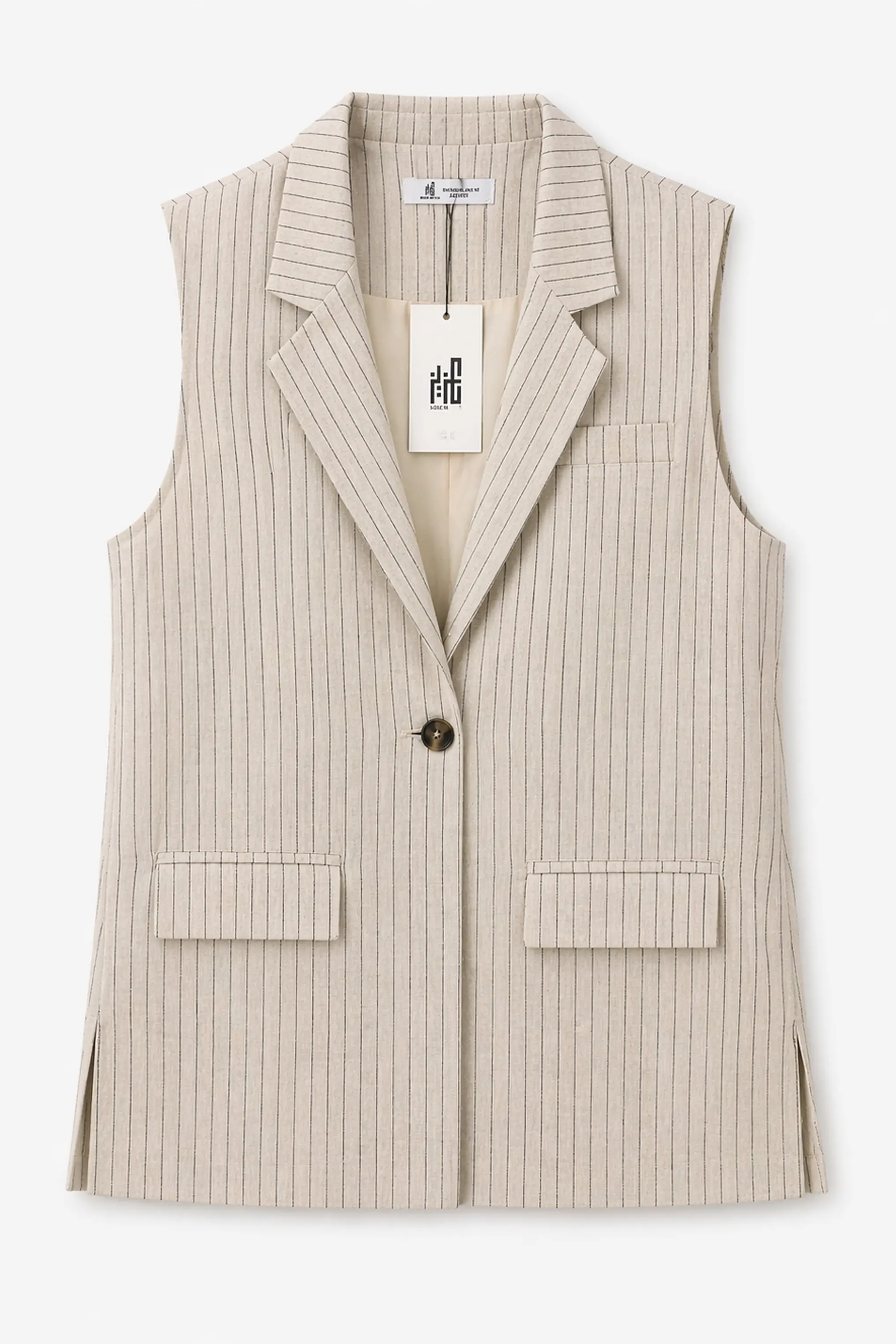 Pinstripe Linen Vest